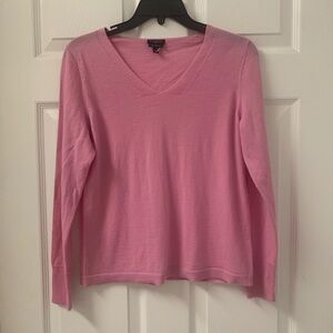 Talbots Pink Fitted Long Sleeve Merino Wool Top